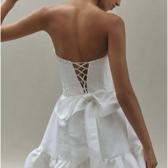 NWT V. Chapman Evie Strapless Fit & Flare Brocade Mini Dress - Picture 3 of 7